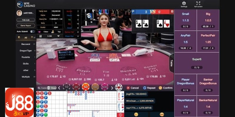 Baccarat là siêu phẩm hấp dẫn tại WM Casino